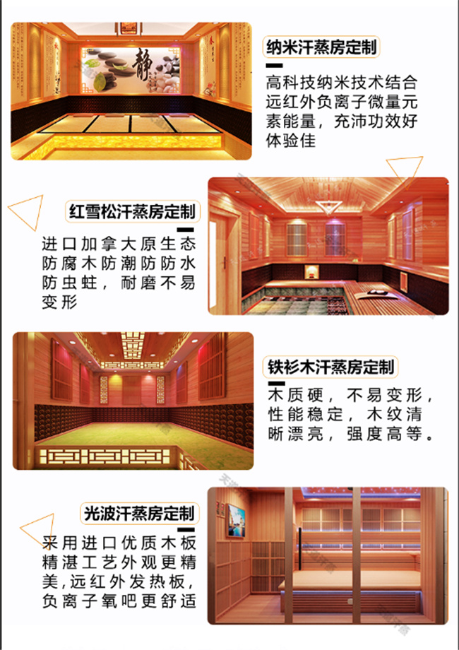 遠(yuǎn)紅外家用汗蒸房材料有哪些,有幾種規(guī)格